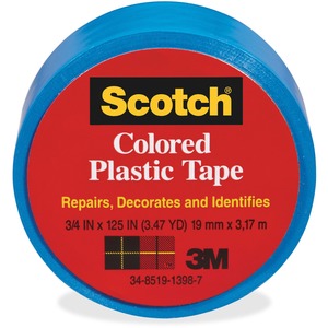 Scotch Extra Stretchy Plastic Tape - 1.5" Width x 125" Length - Plastic - 1 Roll - Blue