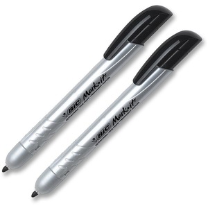 BIC Mark-it Retractable Permanent Marker - Black Ink - 2 / Pack