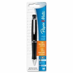 Paper Mate PhD Retractable Multi-Pen/Pencil Combo - 1 mm Pen Point Size - #2 Pencil Grade - 0.5 mm Lead Size - Black Ink - Green Barrel - 1 / Pack