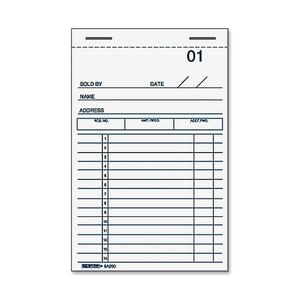 Rediform Sales Receipt Book - 50 Sheet(s) - 2 Part - Carbonized - 5" x 3.37" Form Size - 1Each
