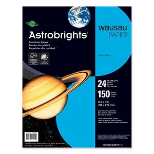 Wausau Paper Astrobrights Cover Paper - Letter - 8.5" x 11" - 24lb - 150 x Sheet - Lunar Blue