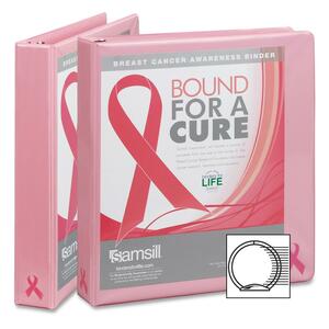 Samsill Breast Cancer Awareness View Binder - 1" Capacity - 12 / Carton - Pink