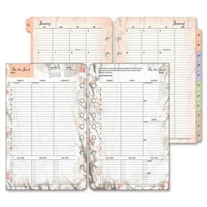 Franklin Covey Blooms Planner Refill - Daily, Weekly - 5.5" x 8.5" - January till December - 1 Day Per 2 Page(s) - White
