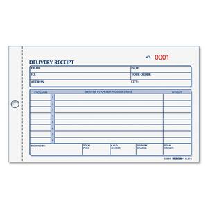 Rediform Delivery Receipt Book - 50 Sheet(s) - Spiral Bound - 3 Part - Carbonless - 4.25" x 6.37" Form Size - 1Each