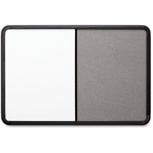 Iceberg Collaboration Ingenuity Combo Board - 24" x 36" - Fabric Surface - Polyethylene Frame - Gray, White