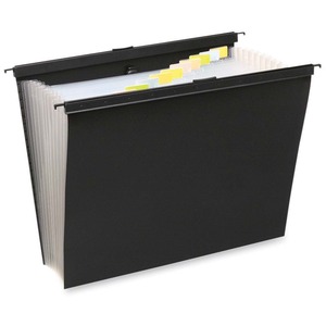 Wilson Jones Slidebar Hanging Folder - 1.38" Expansion - 8.5" x 11" - Letter - Black