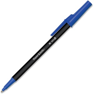 Paper Mate Write Bros Stick Ballpoint Pen - Blue Ink - Transparent Barrel, Blue Barrel - 1 / Dozen