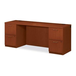 HON Park Avenue Kneespace Credenza - 72" Width x 24" Depth x 29" Height - Tri-oval Edge - Particleboard - Henna Cherry