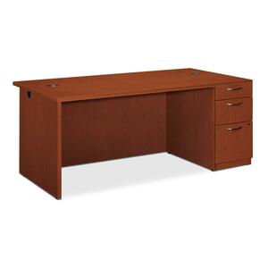 HON Park Avenue Pedestal Desk - 72" Width x 36" Depth x 29" Height - Single Pedestal on Right Side - Tri-oval Edge - Particleboard - Henna Cherry