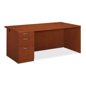 HON Park Avenue Pedestal Desk - 72" Width x 36" Depth x 29" Height - Single Pedestal on Left Side - Tri-oval Edge - Particleboard - Henna Cherry