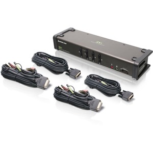 IOGEAR GCS1104 KVM Switch - 4 x 1 - 4 x DVI-I Video, 4 x Microphone, 4 x Audio, 4 x Type B USB