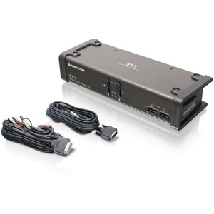 IOGEAR GCS1102 DVI KVM Switch - 2 x 1 - 2 x DVI-I Video, 2 x Microphone, 2 x Audio, 2 x Type B USB