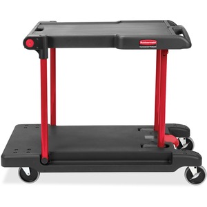 Rubbermaid Convertible Mobile Cart - 2 Shelf - 400 lb Capacity - 4 x 5" Caster - 24" x 38" x 45" - Black