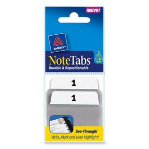 Avery NoteTabs Traditional Preprinted Index Tab - 2 Tab(s)/Set - 20 / Pack - White, Taupe Tab