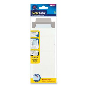 Avery NoteTabs Perforated Business File Tab - Write-on - 6 / Pack - Taupe, Pastel Blue Tab