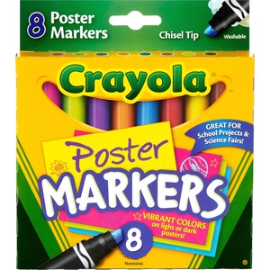 Crayola Poster Marker - Chisel Marker Point Style - Assorted Ink - 8 / Box