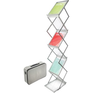 6-Pocket Silver Portable Literature Display - Click Image to Close