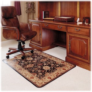 Deflect-o Harbour Pointe Meridian Rectangular Chair Mat - 60" Length x 46" Width x 0.5" Thickness Overall - Vinyl - Black