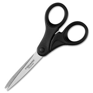 Fiskars Recycled Double Thumb Scissors - 2.75" Cutting Length - 7" Overall Length - Pointed - Left/Right - Plastic, Stainless Steel - Black