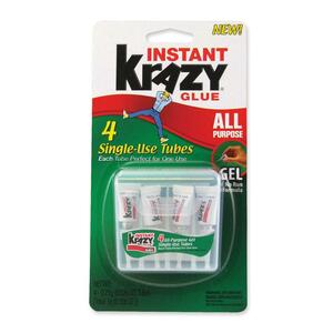 Krazy Glue Instant Single Use Krazy Glue - 0.03oz - 4 / Pack - Clear