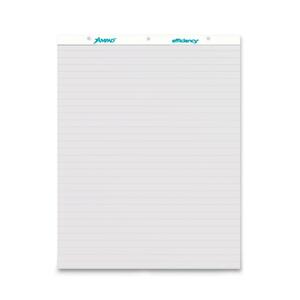 Ampad 3-Hole Punched Easel Pad - 50 Sheet(s) - 15lb - Ruled - 27" x 34" - 2 / Carton - White