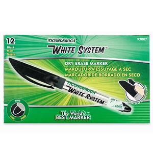 Dixon Thumb Button Cap Dry Erase Marker - Black Ink - 1 Dozen