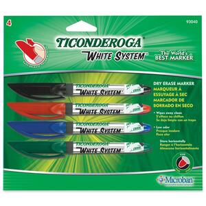 Dixon Thumb Button Cap Dry Erase Marker - Assorted Ink - 4 / Set