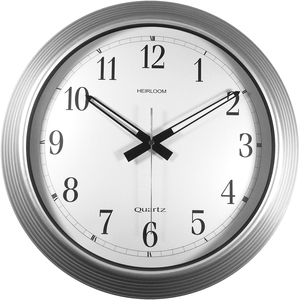 16" Galvanized Metal Round Wall Clock - Click Image to Close