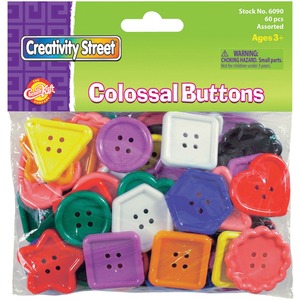 ChenilleKraft Extra Large Colossal Plastic Button - 60 Piece(s) - Assorted