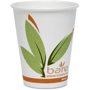 Solo Bare Hot Cup - 8oz - 50 / Pack - Paper - White