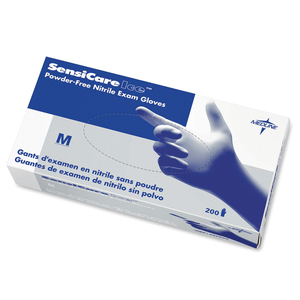 Medline Sensicare Ice Examination Glove - Medium Size - Latex-free, Powder-free - Nitrile - 200 / Box - Blue