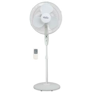 Atlantic Breeze 16" Remote Floor Fan - 3 Blades - 3 Speed - Plastic - White