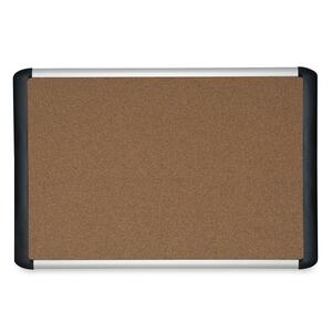 Bi-silque MV TechCork Bulletin Board - 2ft x 3ft - Cork Surface - Aluminum Frame