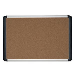 Bi-silque MV TechCork Bulletin Board - 3ft x 4ft - Cork Surface - Aluminum Frame