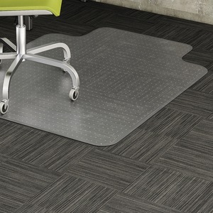 Lorell Standard Lip Low-pile Chairmat - Carpeted Floor - 48 Length X 36 Width X 0.12 Thickness - Lip Size 10 Length X 19 Width - Vinyl - Clear