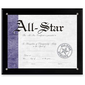 Burnes Document Plaque-In-An-Instant Kit - 13" x 10.5" Frame - 11" x 8.5" Insert - Desktop - Vertical, Horizontal - Wood, Acrylic - Black