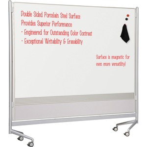 Balt Mobile Dry Erase Double-sided Partition - 76" x 74" - White
