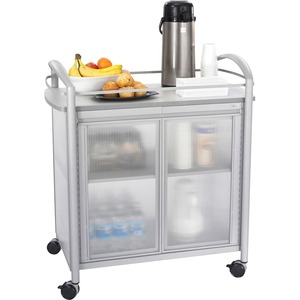 Safco Impromptu Refreshment Cart - 1 Shelf - 4 - 31" x 19.5" x 37" - Gray