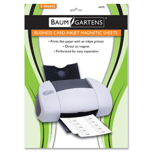 Baumgartens Printable Magnetic Business Card - 8.75" x 11.88" - 10 x Card - White