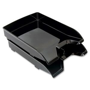 Sparco Letter Tray - 1.75" x 9.87" x 13" - Polystyrene - Black