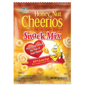 Advantus Honey Nut Cheerios Snack Mix - 1 Serving Bag - 3oz - 7 / Box