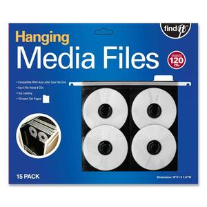 Find It Hanging CD/DVD Page - Top-loading - Poly - Black, Clear - 8 CD/DVD