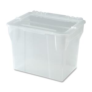 Iris FB-11 Split Lid File Box - Letter - Internal Dimension 11.38" Height x 14.81" Width x 10.75" Depth - Plastic - Clear