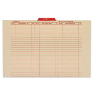 Cardinal Top Tab File Guide - 5 x Tab Printed OUT - 8.5" x 14" - 25 / Set - Manila Divider - Red Tab