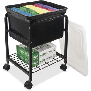 Advantus Storage Rolling File Cart - 4 - Metal - Black