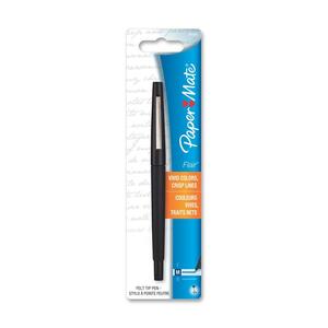 Paper Mate Flair Felt Tip Pen - 1 mm Pen Point Size - Black Ink - 1 / Card
