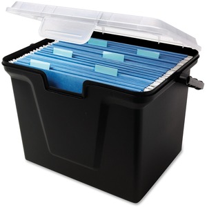Innovative Storage Design File Storage Box - Letter - External Dimensions 10.75" Height x 10.5" Width x 14.75" Depth - Black, Clear