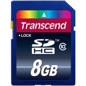 Transcend 8 GB Class 10 SDHC - Class 10 - 1 Card