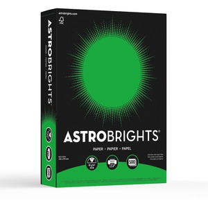 Astro Astrobrights Premium Colored Paper - Letter - 8.5" x 11" - 24lb - 500 x Sheet - Gamma Green