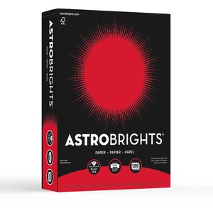 Astro Astrobrights Premium Colored Paper - Letter - 8.5" x 11" - 24lb - 500 x Sheet - Re-entry Red